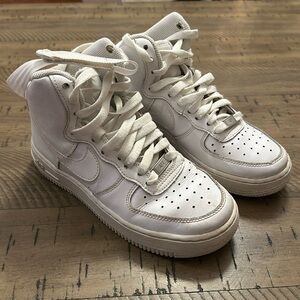 All white Air Forces, mids size 4Y